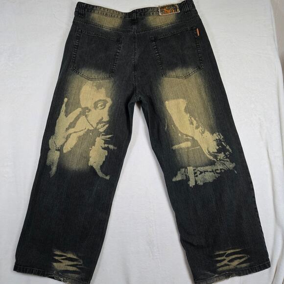 XO Jeans Tupac Jeans Mens 44x32 Baggy Denim Pants 0825 - Picture 2 of 16